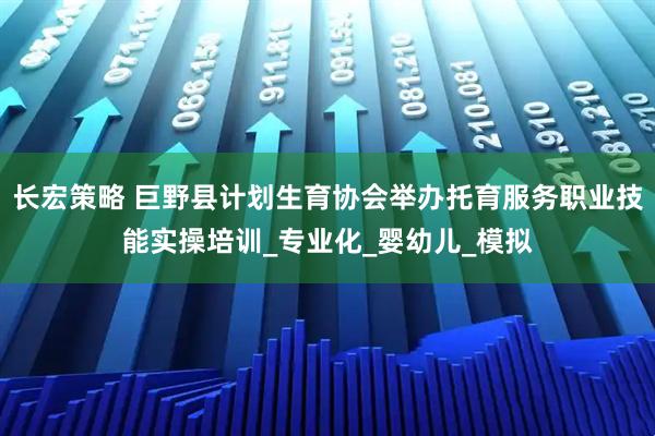 长宏策略 巨野县计划生育协会举办托育服务职业技能实操培训_专业化_婴幼儿_模拟