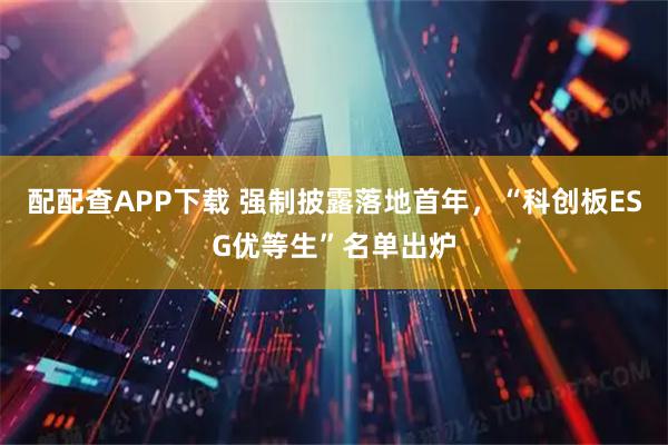 配配查APP下载 强制披露落地首年，“科创板ESG优等生”名单出炉