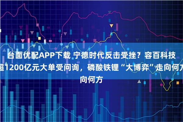 台面优配APP下载 宁德时代反击受挫?容百科技超1200亿元大单受问询,磷酸铁锂“大博弈”走向何方